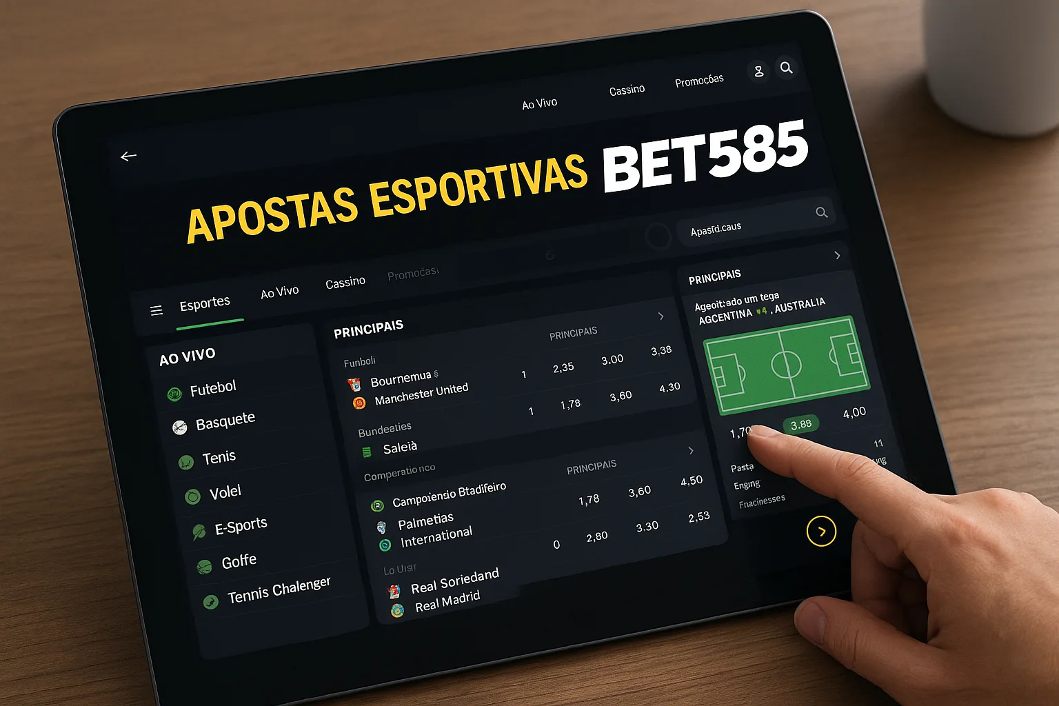 Aposte em apostas esportivas no cassino online BET585