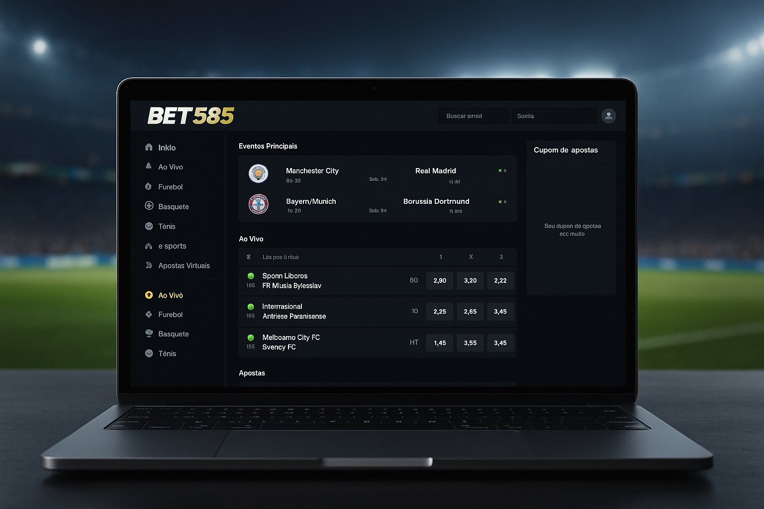 Apostas esportivas no cassino online BET585