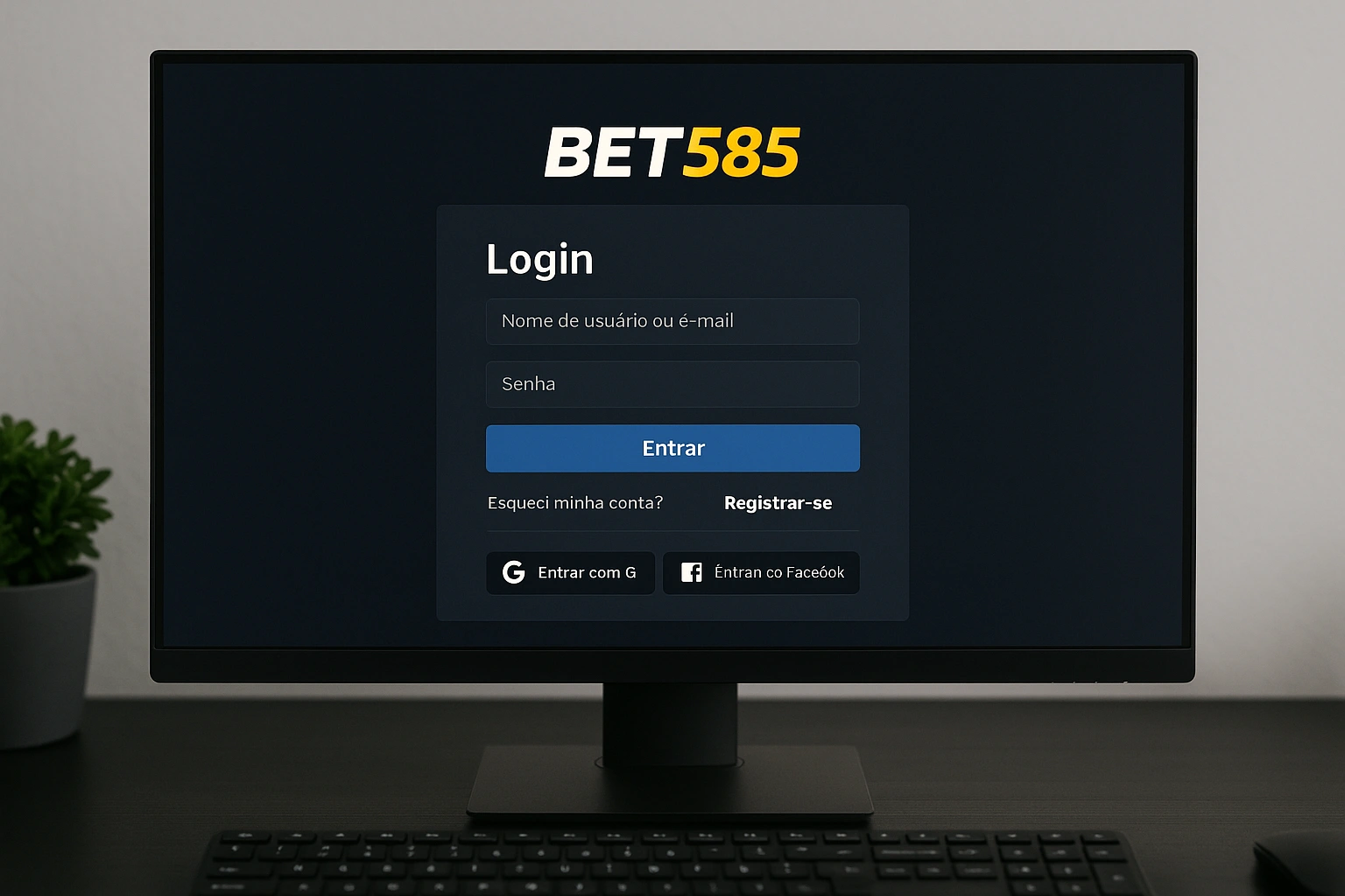 Criar uma nova Conta no plataforma BET585